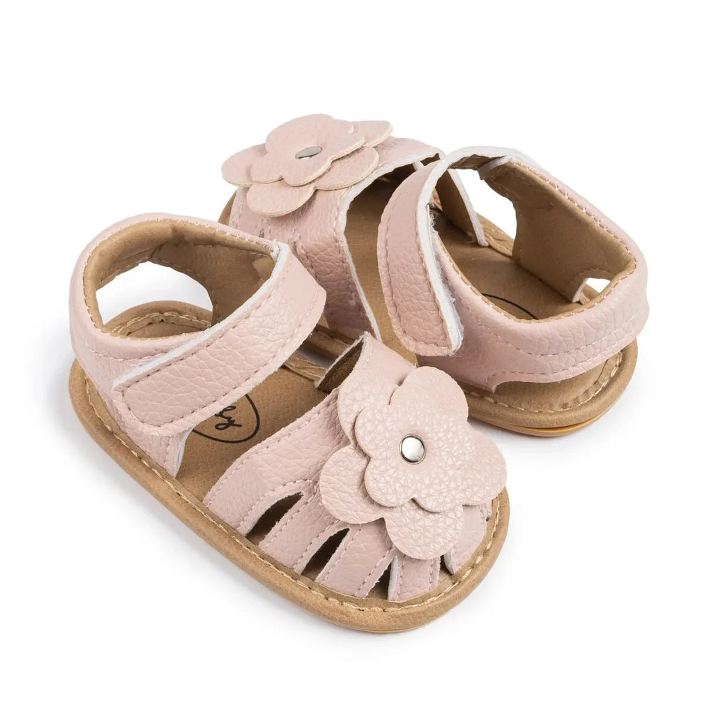 Infant Baby Girls Flower Non-Slip Soft Sole Sandals — Princess Dress Flats for Newborn