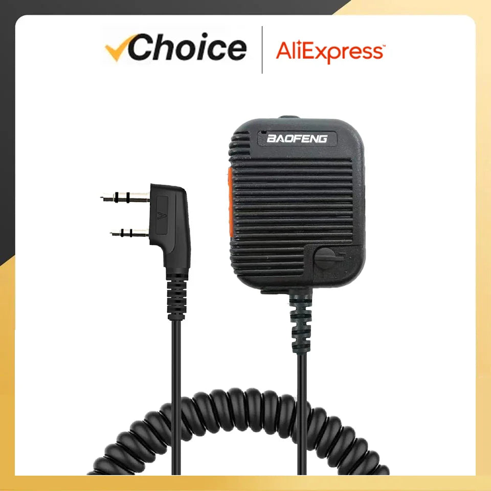 AR-152 PTT Speaker Microphone 2-Pin K-Type Handheld Mic for Two-Way Radios