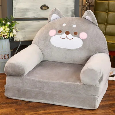 Foldable Kids Cartoon Sofa Bed — Plush Toddler & Baby Seat, Princess Nap Cushion