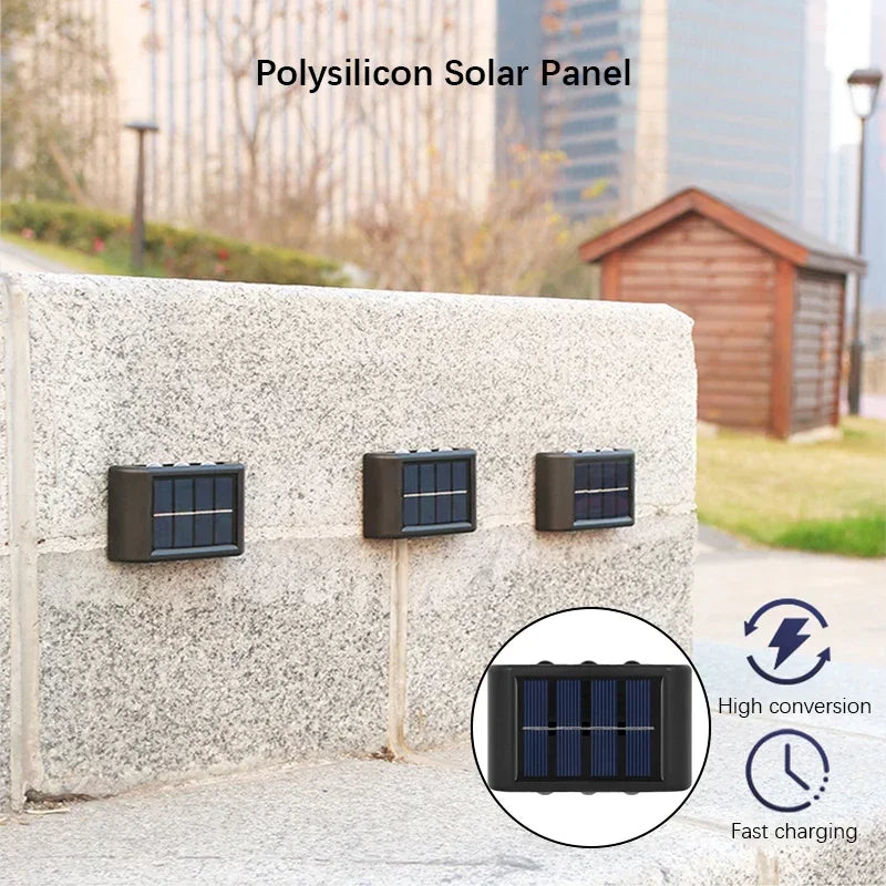 Solar LED Wall Light - Waterproof Dusk-to-Dawn Outdoor Fence & Garden Lamp for Porch, Yard, Walkway, Camping
