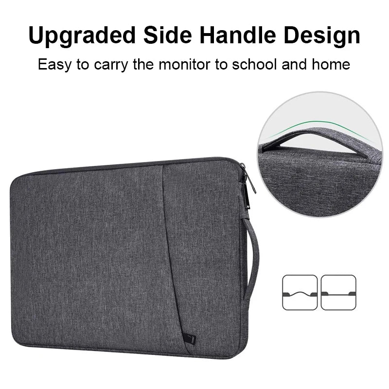 Waterproof Canvas Laptop Sleeve 13-15.6 inch (33-39.6 cm) Padded Zipper Notebook Case Slim Portable Handbag