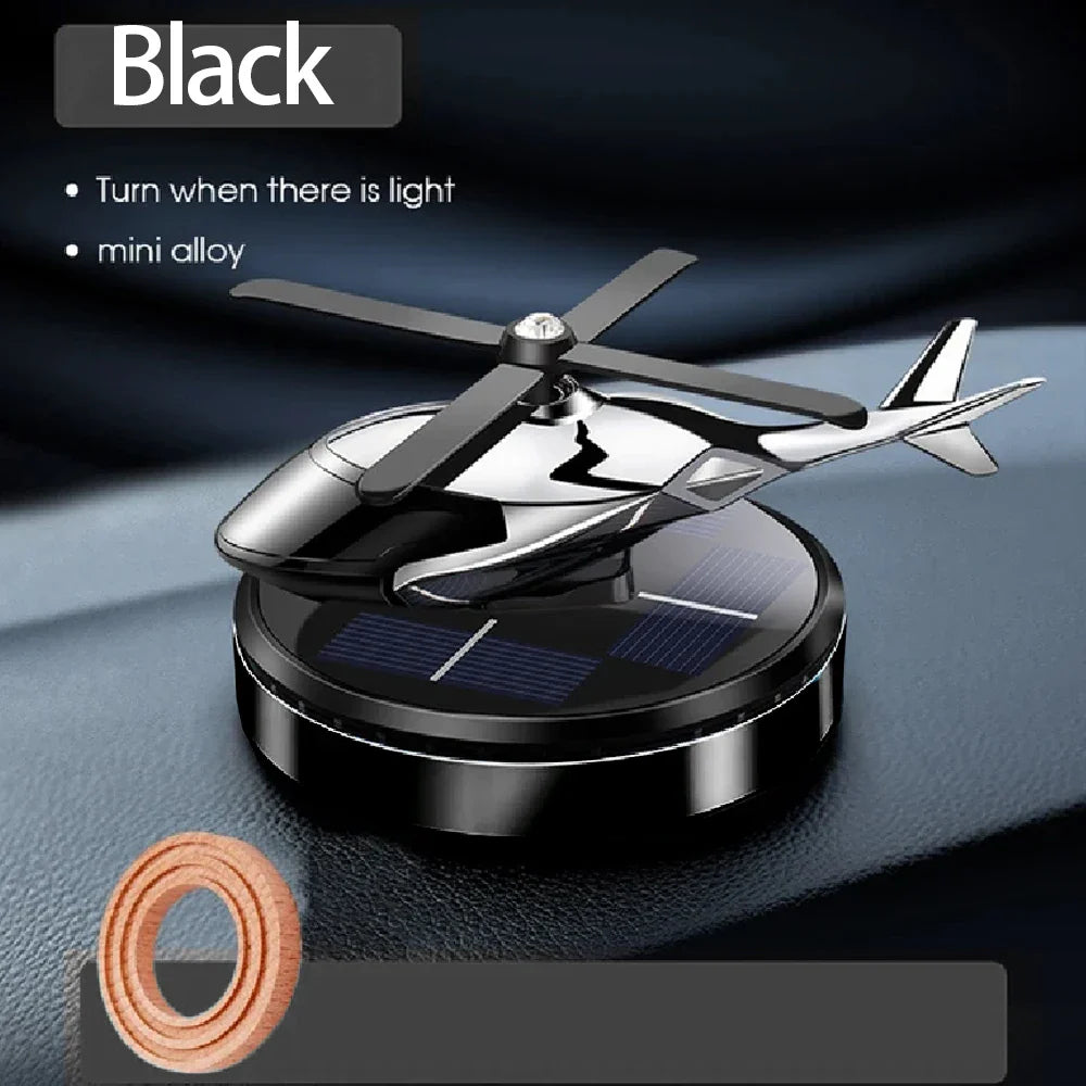 Solar Helicopter Propeller Car Air Freshener Decorative Aromatherapy Diffuser for Car Interior