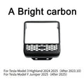 Rear Screen Cover Protector Frame Back Air Vent Trim White ABS Car Interior Accessory for Model Y Juniper
