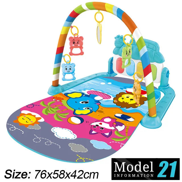 Baby Activity Gym Play Mat with Piano Keyboard 76 x 58 x 42 cm (30 x 23 x 16.5 in) – Musical Infant Play Gym for Newborns 0–36 Months