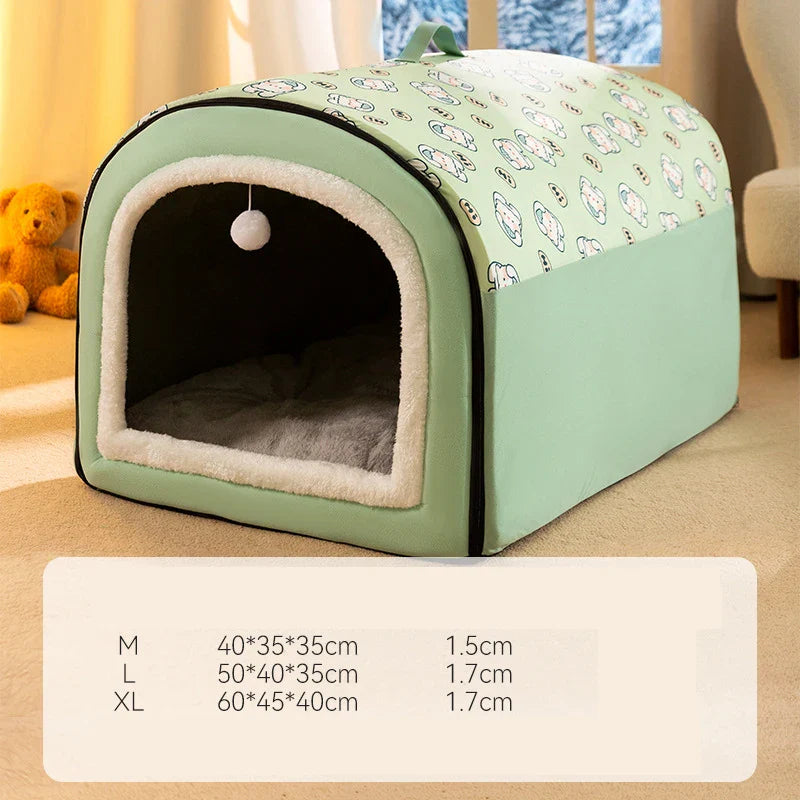 Self-Warming Pet Bed Cozy Cave Cat & Puppy House Indoor Sleeping Tent Nest for Small to Medium Dogs and Cats