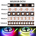 5V Addressable RGB LED Strip Light - 30/60/74/96/144 LEDs per Meter, 5050 SMD, IP30/IP65/IP67