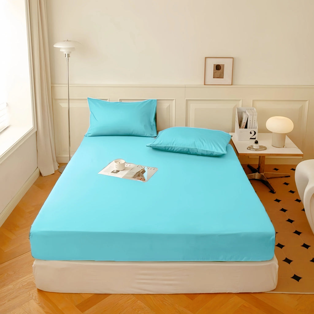 Elastic Fitted Sheet Mattress Cover – Multiple Sizes (90–200 x 200 cm | 35–79 x 79 in) – 100% Polyester, Deep Pocket (No Pillowcases)