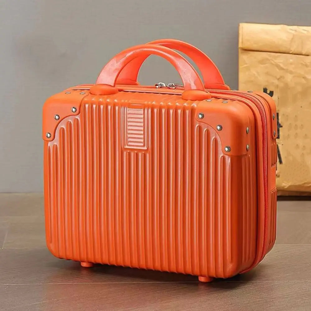 14-Inch Mini Travel Makeup Case — Hard Shell Cosmetic Organizer with Password Lock
