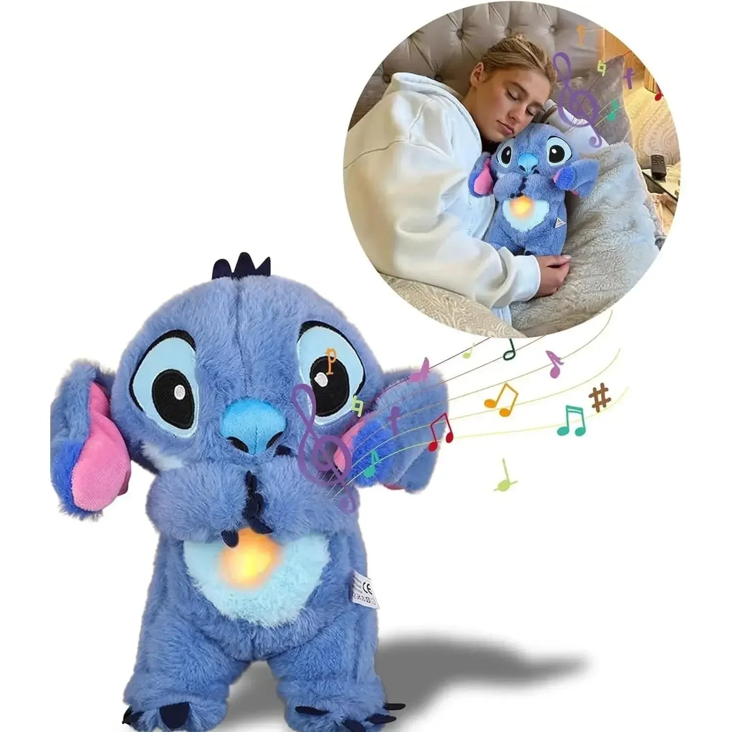 Stitch Plush Doll — Kawaii Stuffed Toy with Music & Night Light, Soft PP Cotton Sleep Toy for Babies & Kids Gift