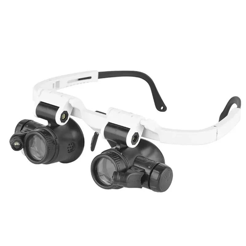 Headband Magnifier with LED Lights — 3 Interchangeable Lenses 8x/15x/23x for Watch Repair, Jewelry & Engraving