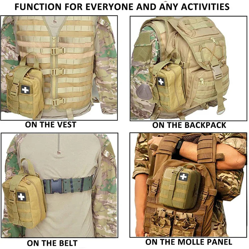 Tactical Molle IFAK First Aid Waist Pack – EDC Medical Pouch for Hunting, Hiking & Camping