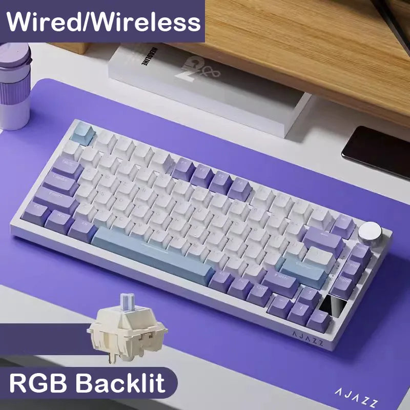 75% Hot-Swap Mechanical Gaming Keyboard, 82-Key Compact Layout, Hot-Swappable Switches, Tri-Mode 2.4GHz/Bluetooth/USB-C, RGB Backlight