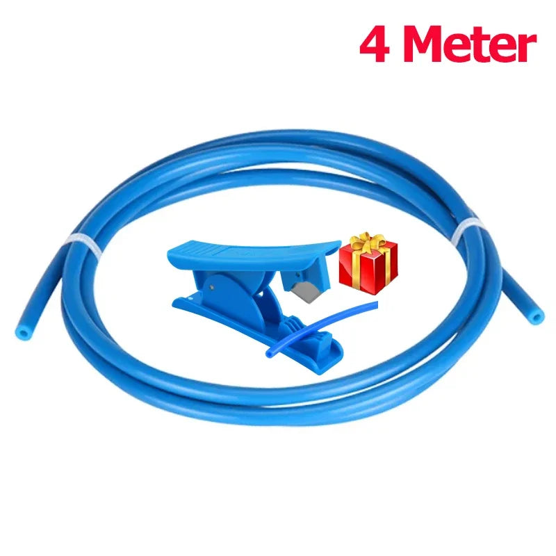PTFE Bowden Tube for 3D Printers — 2mm ID x 4mm OD for 1.75mm Filament, 1/2/4 Meter Options (J-head & MK8 Compatible)
