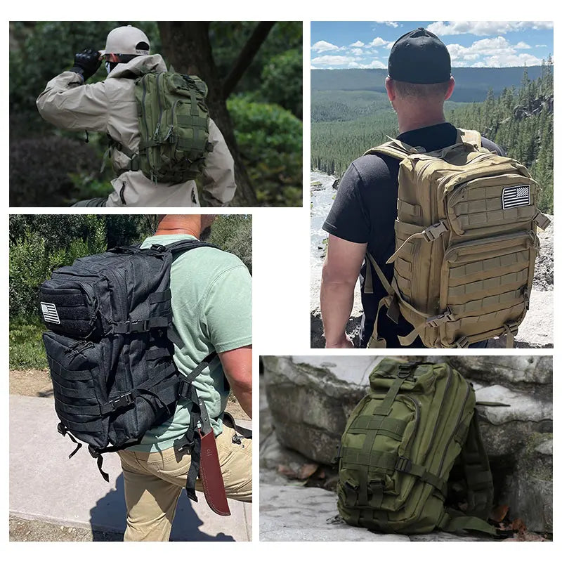 Tactical Backpack 45L/32L/25L Waterproof Large Capacity Travel Rucksack Multi-Functional Outdoor Daypack (Unisex)
