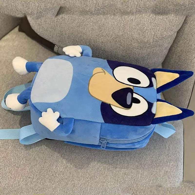 Bluey Family Kids Backpack - Cartoon Cosplay Dog School Bag for Kindergarten, Kawaii Blue & Orange Children's Gift