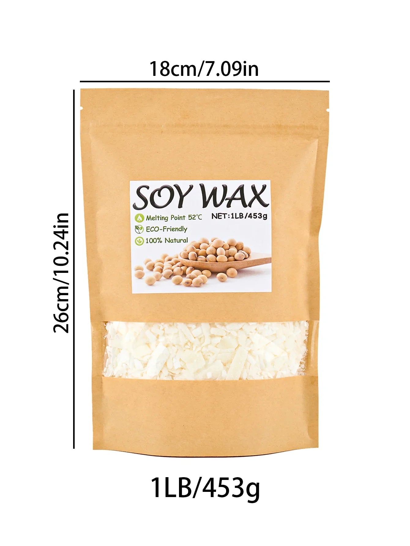 Natural Soy Wax Flakes for Candle Making — Additive-Free DIY Candle Supplies, 100g/200g/453g/1000g (3.5oz/7.1oz/16oz/35.3oz)