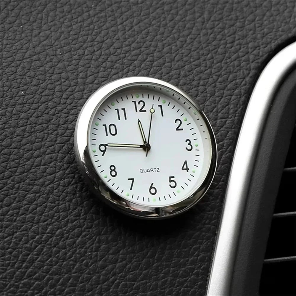 Luminous Mini Car Clock Stick-On Digital Dashboard Quartz Timepiece - 1.6 in (4 cm)