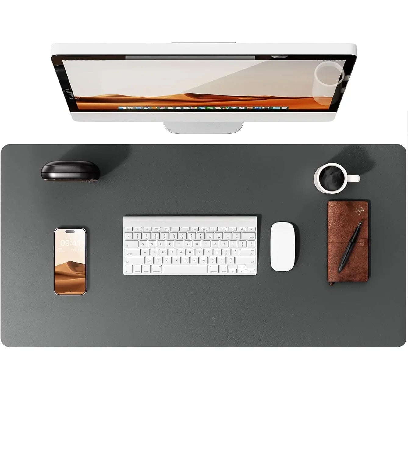 PU Leather Desk Mat – Large Waterproof Mouse Pad & Keyboard Mat, Desk Protector for Office