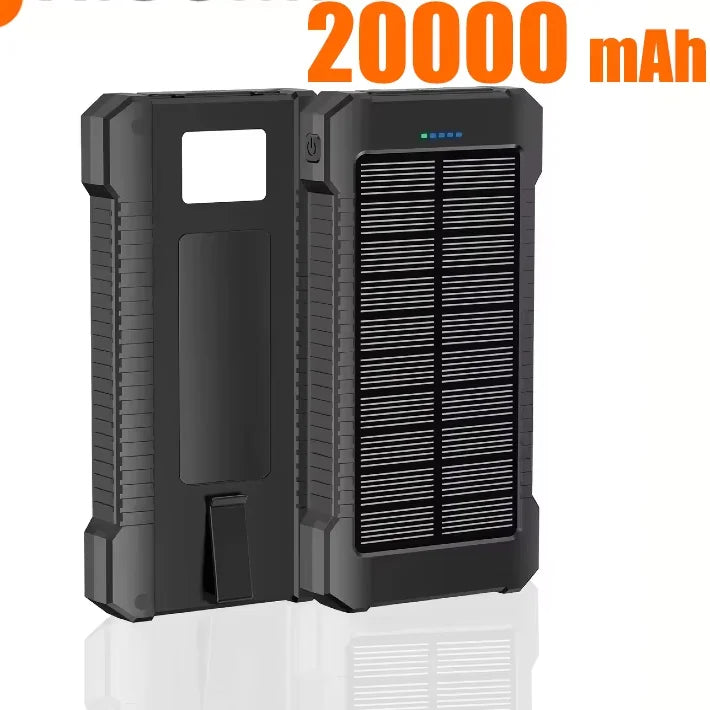 Waterproof Solar Power Bank 50,000/100,000/200,000mAh Dual USB PD 20W & 120W Fast Charge Portable Charger with LED Display & Flashlight for Camping & Travel