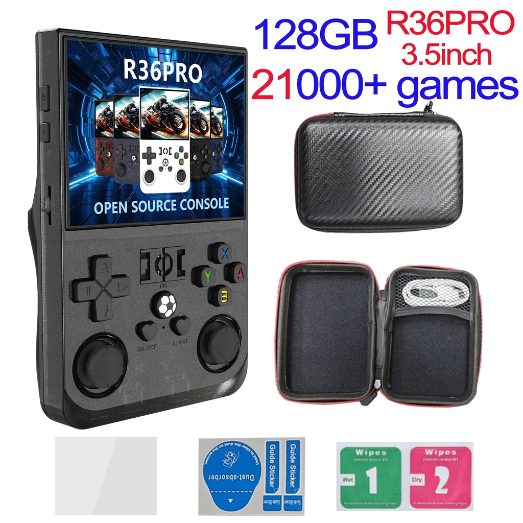 Handheld Retro Game Console 4.0-inch (10.2 cm) IPS 720x720, 64GB/128GB, 22,000 Preloaded Games, Linux, USB-C Charging