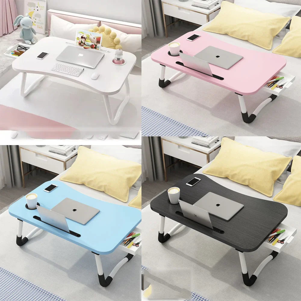 Folding Laptop Desk for Bed & Sofa — Portable Foldable Lap Tray 60 x 40 x 28 cm (23.6 x 15.7 x 11 in) for Study & Reading
