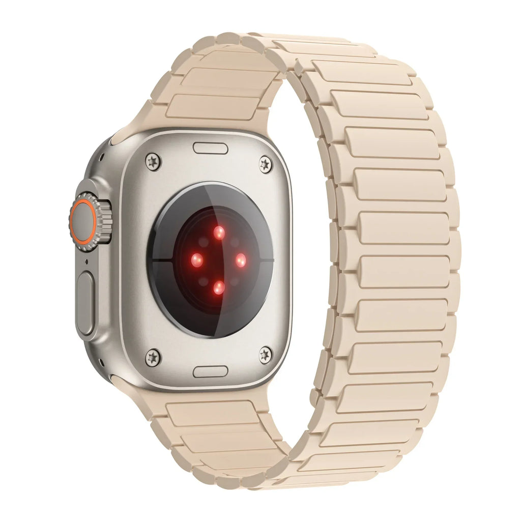 Magnetic sports band for Apple Watch Ultra 2 49mm 45mm 44 42mm 38 40 41mm silicone strap for iWatch series 9 8 7 6 5 4 se 3 loop