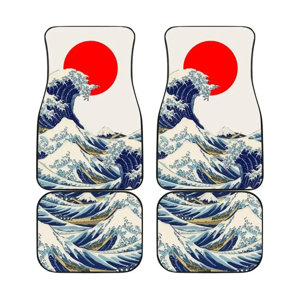 Great Wave Off Kanagawa 4-Piece All-Weather Car Floor Mats - Universal Fit for SUVs, Sedans, Trucks