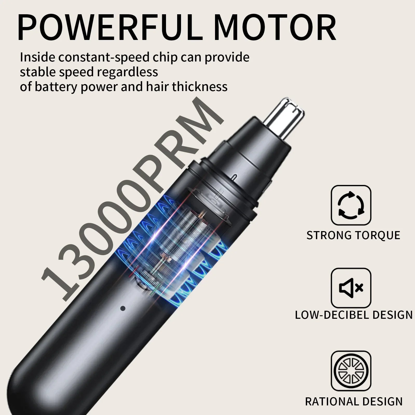 Rechargeable Electric Nose Hair Trimmer for Men — Portable Nose, Ear & Eyebrow Groomer with USB-C