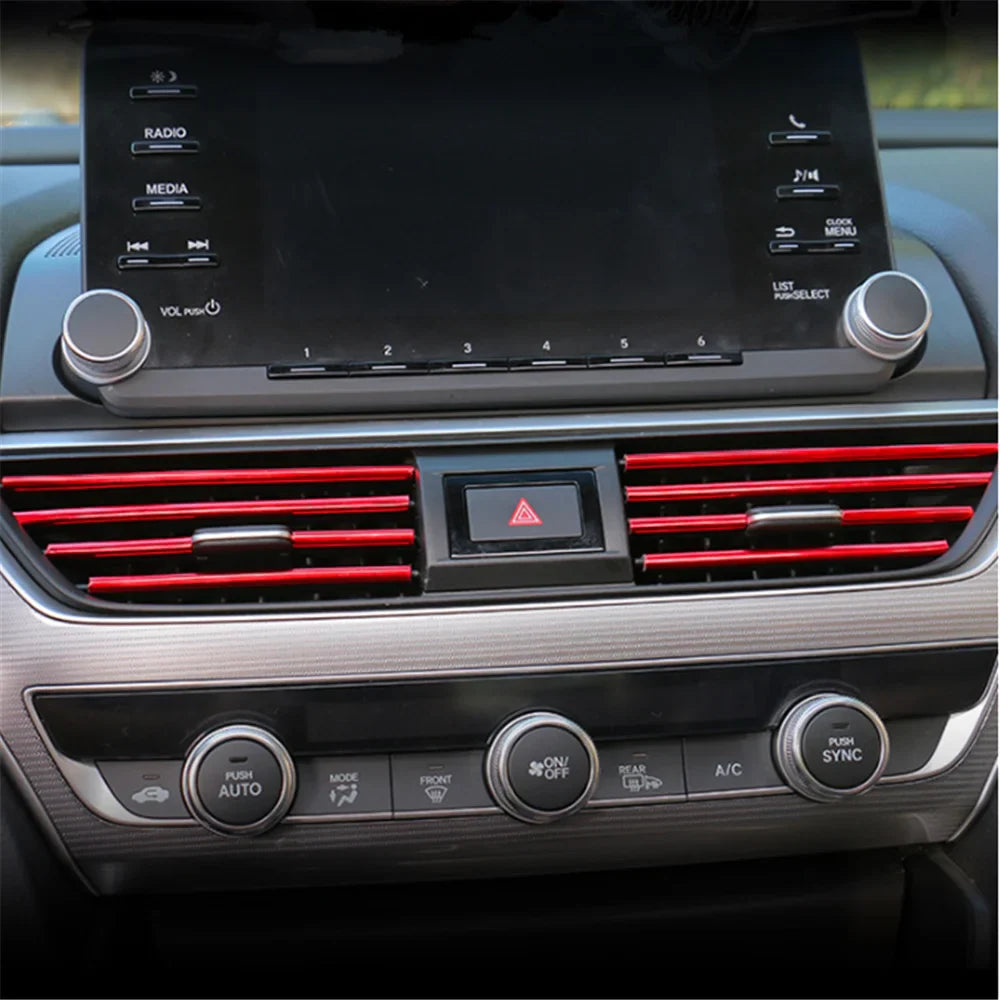 10-Pack Car Air Vent Trim Strips 20cm (7.87 in) PVC Decorative Air Outlet Moulding for Interior Car