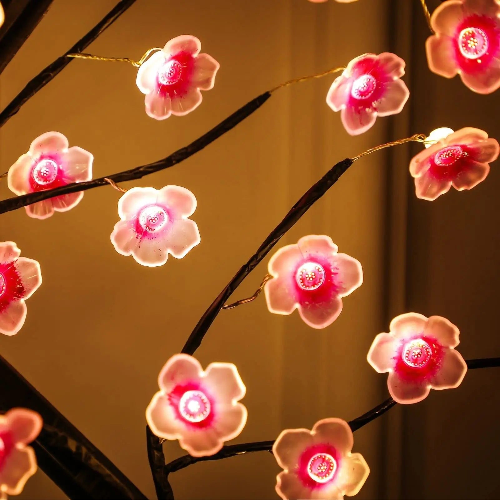 Cherry Blossom Bonsai LED Table Lamp – USB or Battery Powered Touch Night Light, 50 cm (19.7 in) Desktop Decor