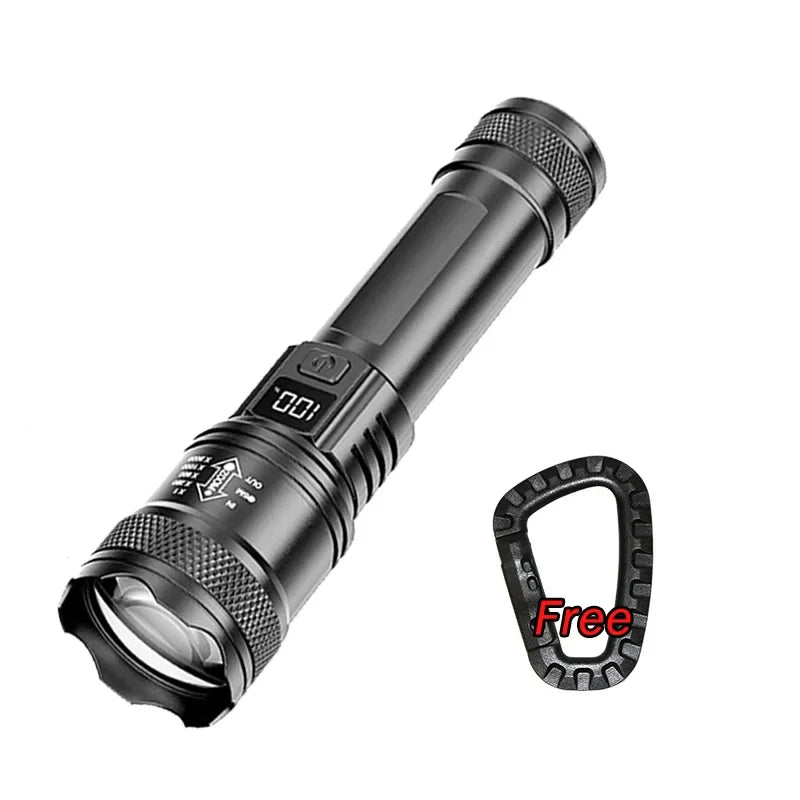 Super Bright USB Rechargeable Tactical Flashlight 1,600,000 LM - Long-Range Waterproof LED Torch for Camping & Fishing