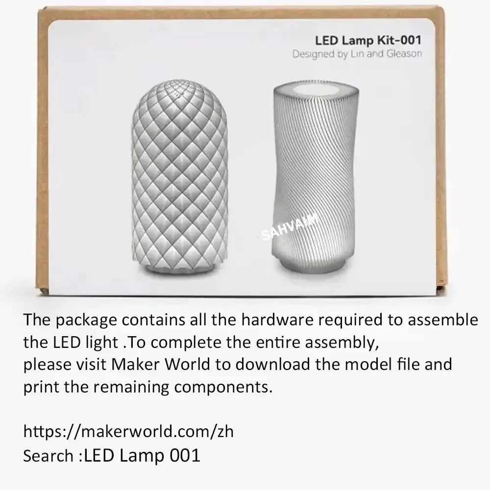 DIY 3D Printing Model Kit – Aviation Engine, Wireless Mouse & LED Light Parts for Makers