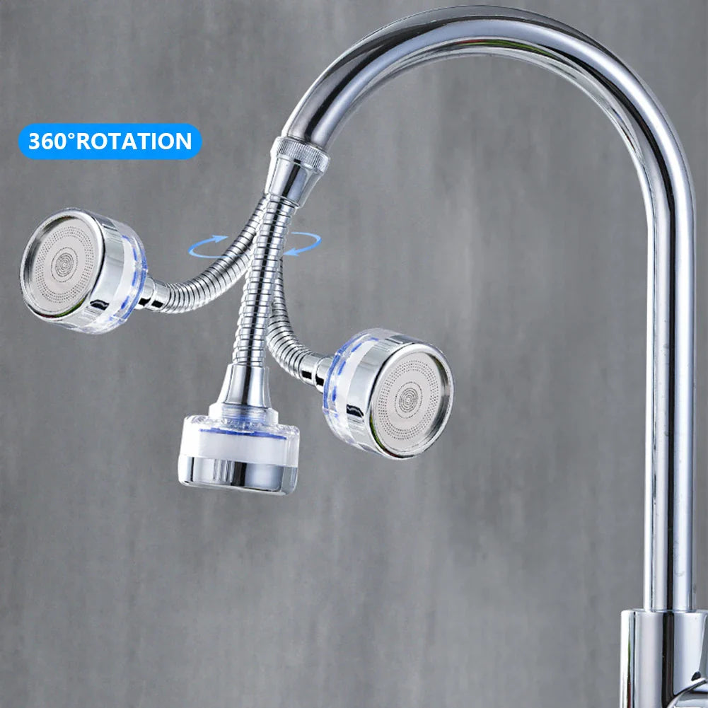 360° Rotating Faucet Water Filter Aerator - Pressurized Sink Filter and Tap Extender for Kitchen and Bathroom