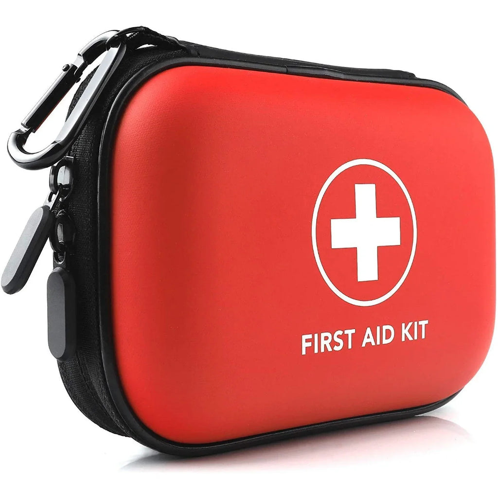 Portable EVA Hard-Shell First Aid Bag with PU Cover, Empty Travel Medical Pouch 17×12×5 cm (6.7×4.7×2 in) for Car, Home & Camping