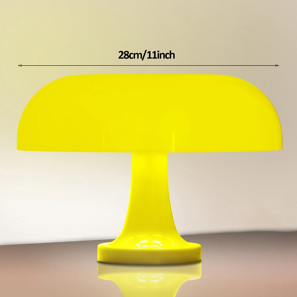 Mushroom Table Lamp Modern Bauhaus Bedside LED Lamp USB-C Rechargeable 3-Color Dimmable Orange