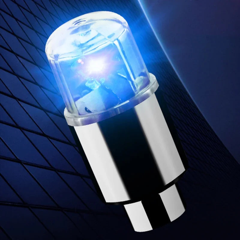 Universal LED Tire Valve Cap Lights - Colorful Flashing Wheel Hub Lamp for Car Motorcycle Bicycle (1.5 in / 3.8 cm)