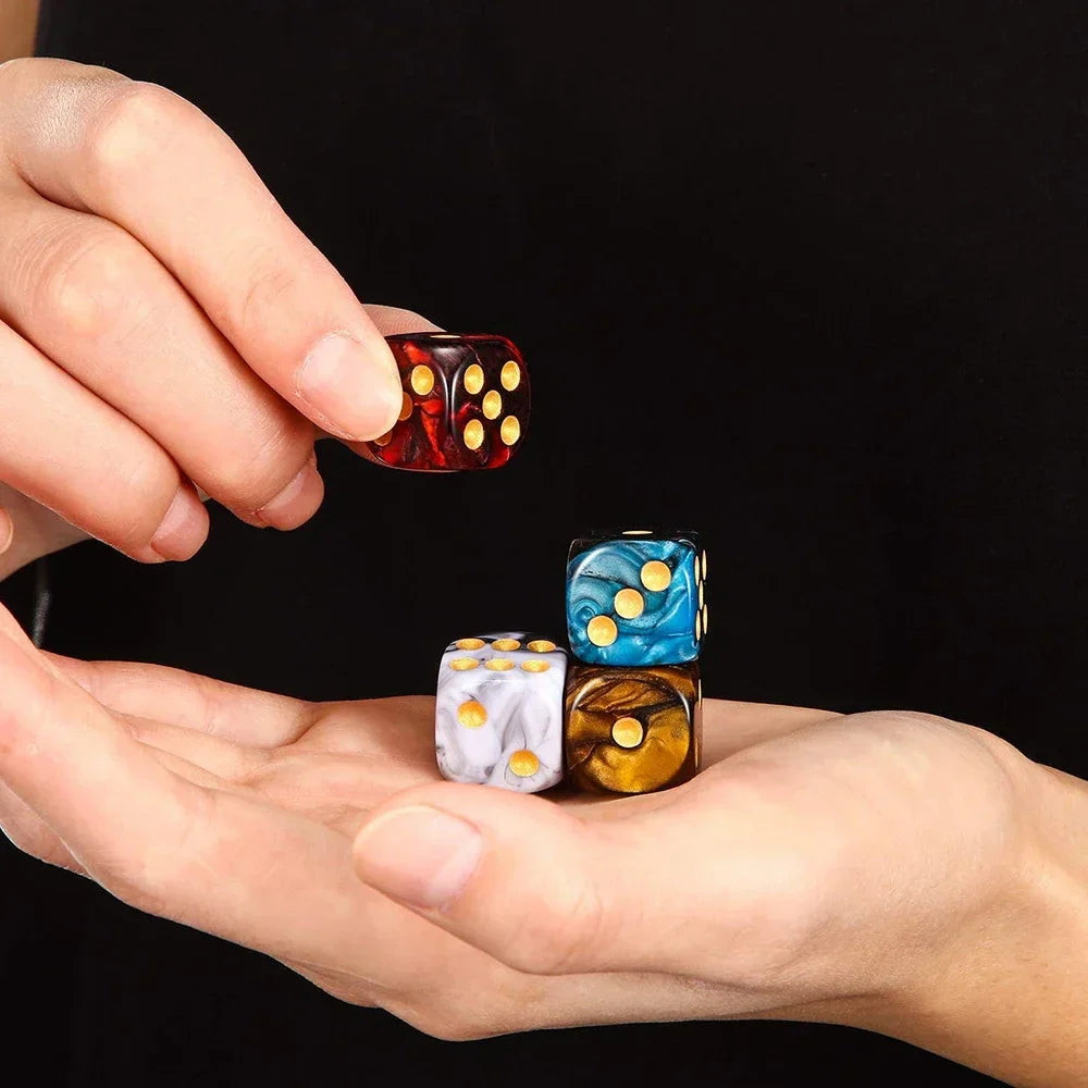 16mm (0.63 in) 6-Sided Acrylic Dice D6, 10/30/50/100 Pack Multicolor Round Corner for RPG Board Games & Math