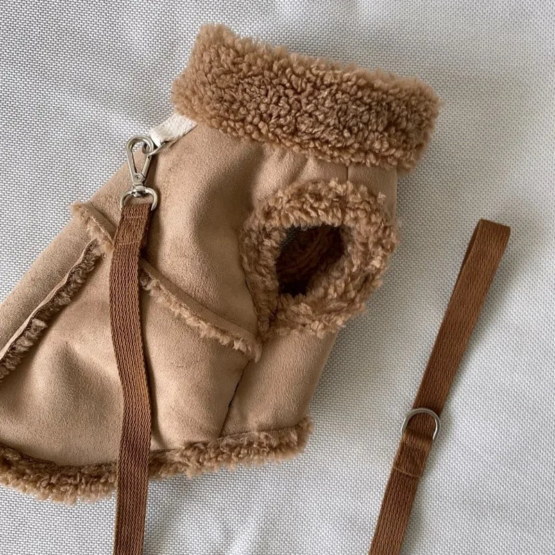 Warm Fleece Pet Vest for Small & Medium Dogs and Cats, Winter Jacket, Harness-Friendly