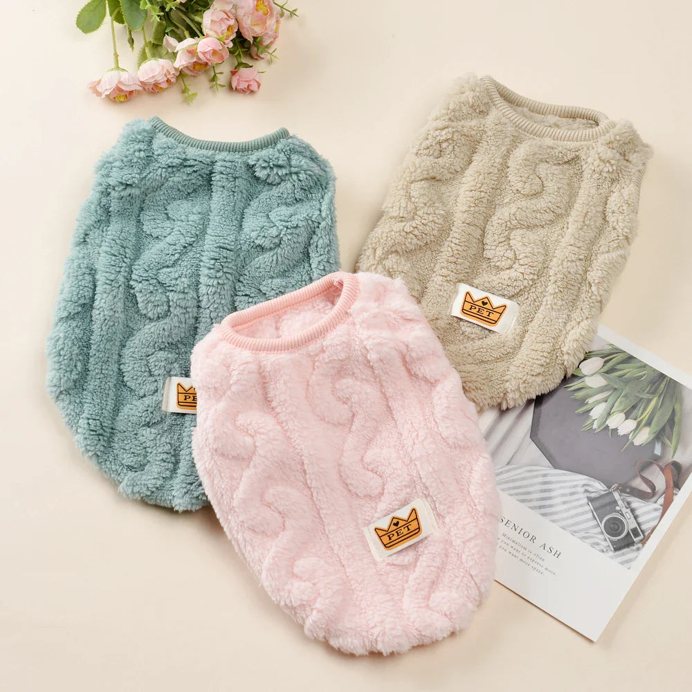 Soft Fleece Dog & Cat Sweater - Warm Autumn Winter Puppy Vest, Sizes XS-XL (7.9-15.7 in / 20-40 cm)