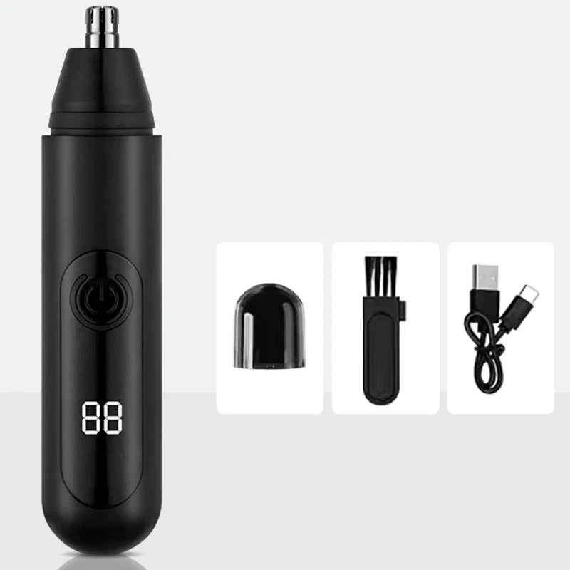 USB Rechargeable Nose & Ear Hair Trimmer for Men Portable Cordless Groomer