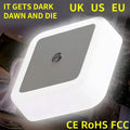 Mini LED Plug-in Night Light with Light Sensor – Square Nightlamp for Kids Bedroom Bedside Corridor (EU/US/UK, 110-240V)
