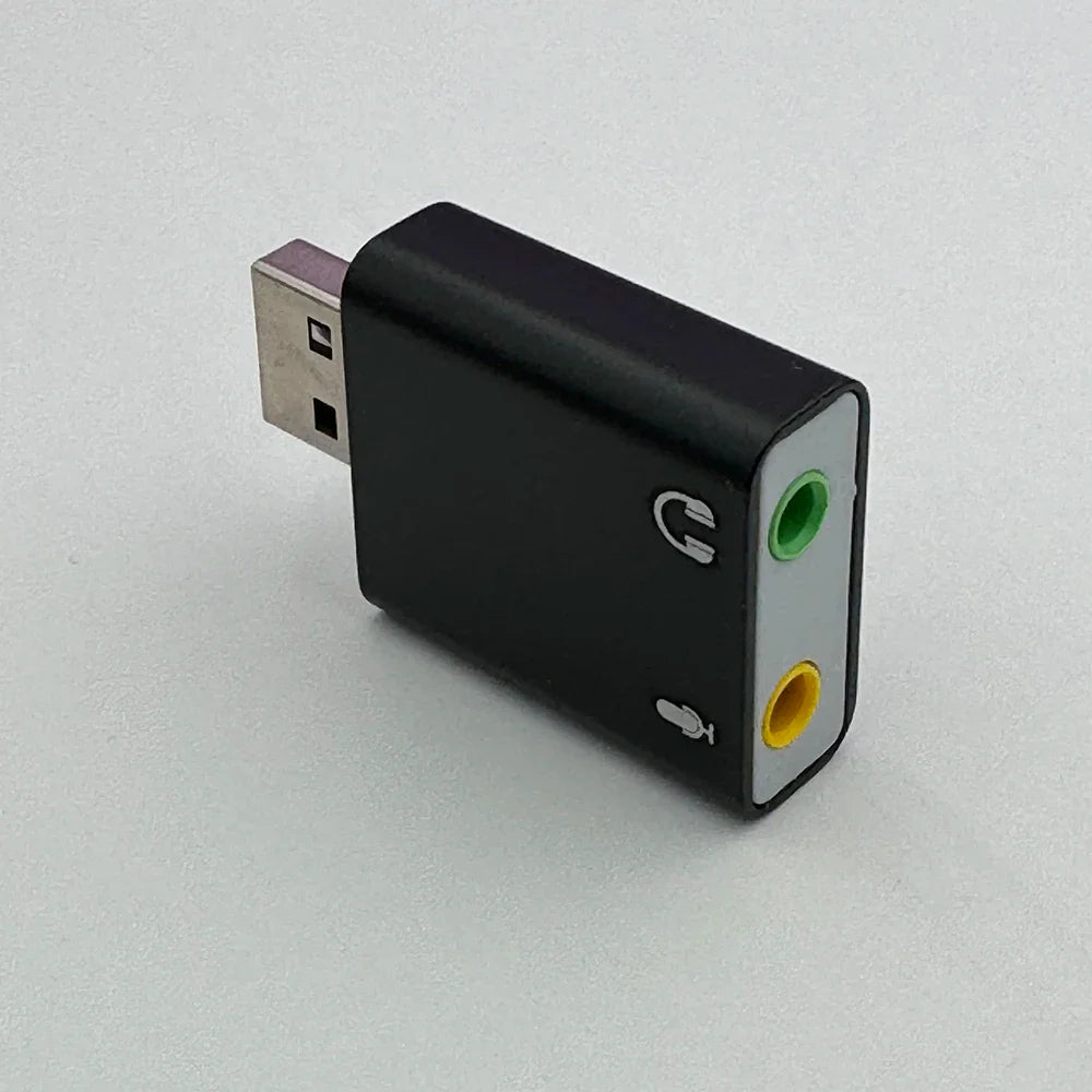 USB External Sound Card Adapter – 3.5mm Headset & Mic Audio Interface, USB 2.0 Plug & Play for PC & Mac