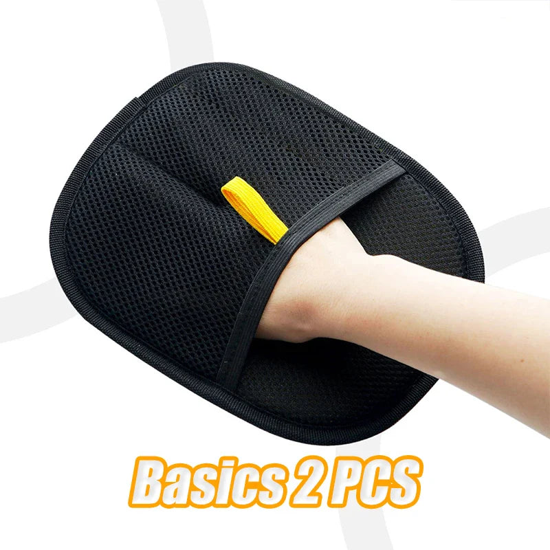 Electrostatic Pet Grooming Glove for Dogs & Cats – Reusable Washable Bidirectional Shedding & Massage Glove, 24×16 cm / 24×26 cm (9.45×6.30 in / 9.45×10.24 in)