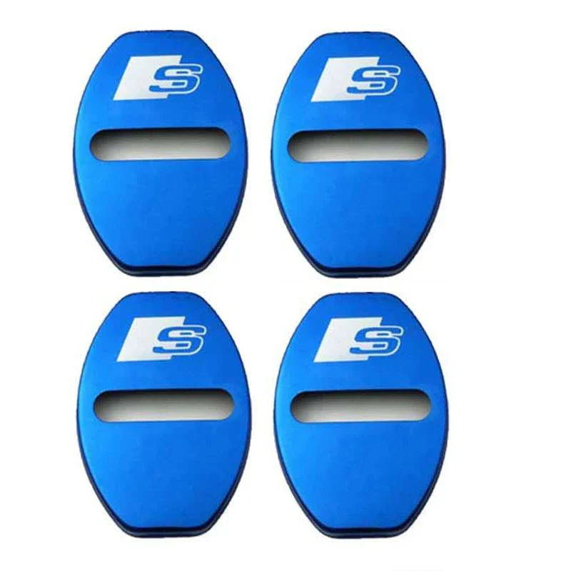 4-Pack Car Door Lock Cover Caps for S-Line A3 A4 A5 A6 A7 Q2 Q3 Q5 Q5L Q7 TT RS Series Alloy Door Lock Protectors (4pcs)