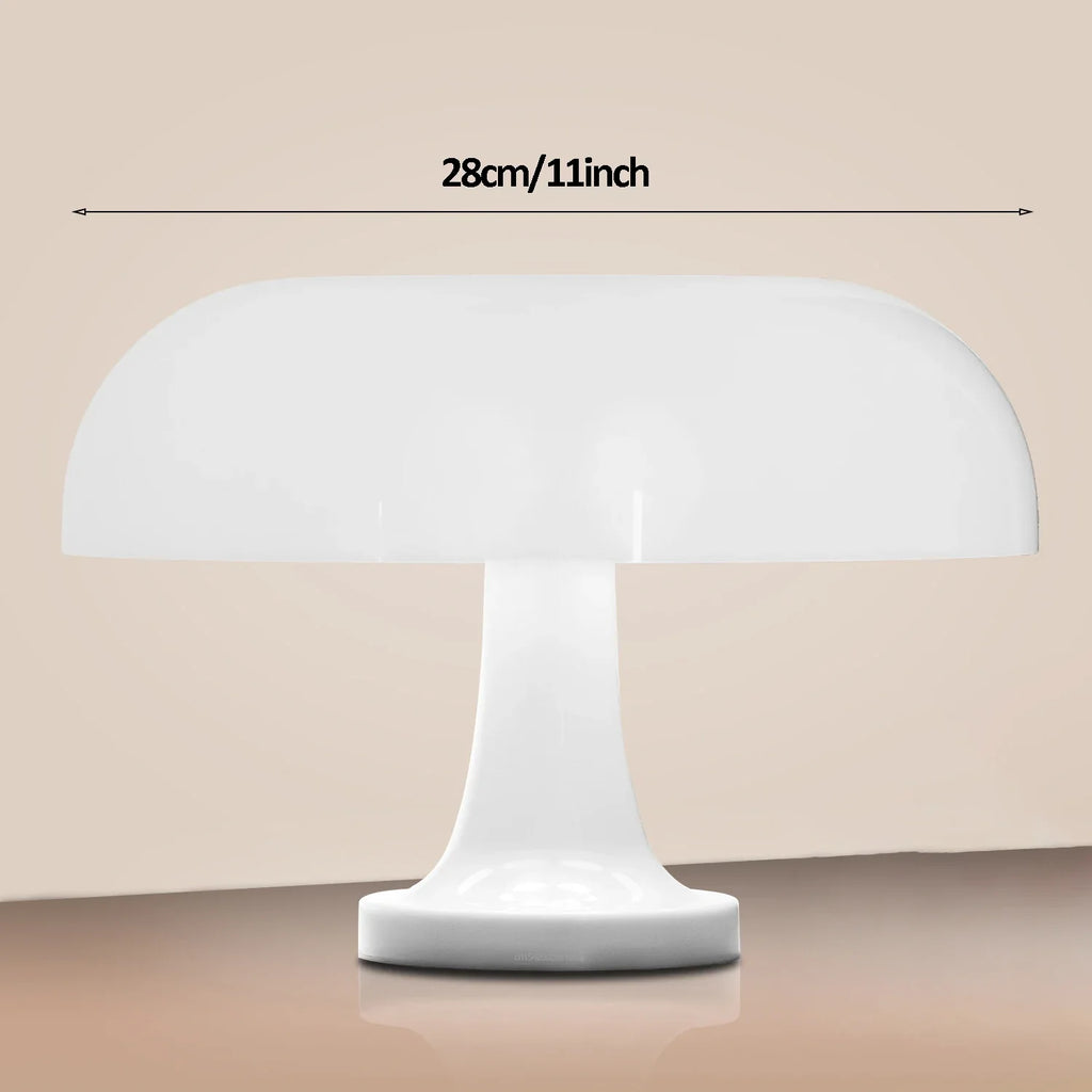 Mushroom Table Lamp Modern Bauhaus Bedside LED Lamp USB-C Rechargeable 3-Color Dimmable Orange