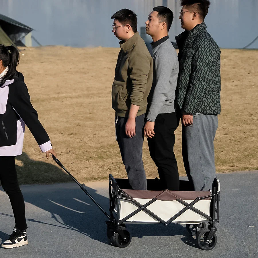 Collapsible Folding Beach Wagon Cart – Heavy-Duty 500 lb (227 kg) Portable Utility & Camping Trolley