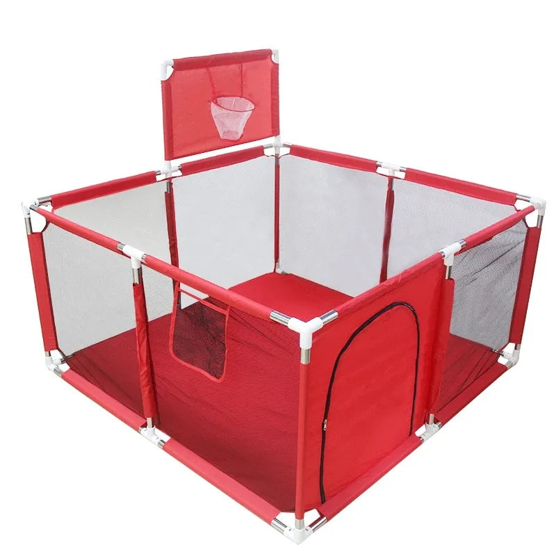 Baby Playpen & Ball Pit Play Yard – Thick Steel Pipe Kids Activity Fence, 107 x 231 x 128 cm (42 x 91 x 50 in) or 107 x 128 x 128 cm (42 x 50 x 50 in)