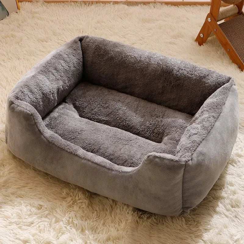 Plush Pet Bed for Cats and Small Dogs – Cozy Winter Cat Cushion House