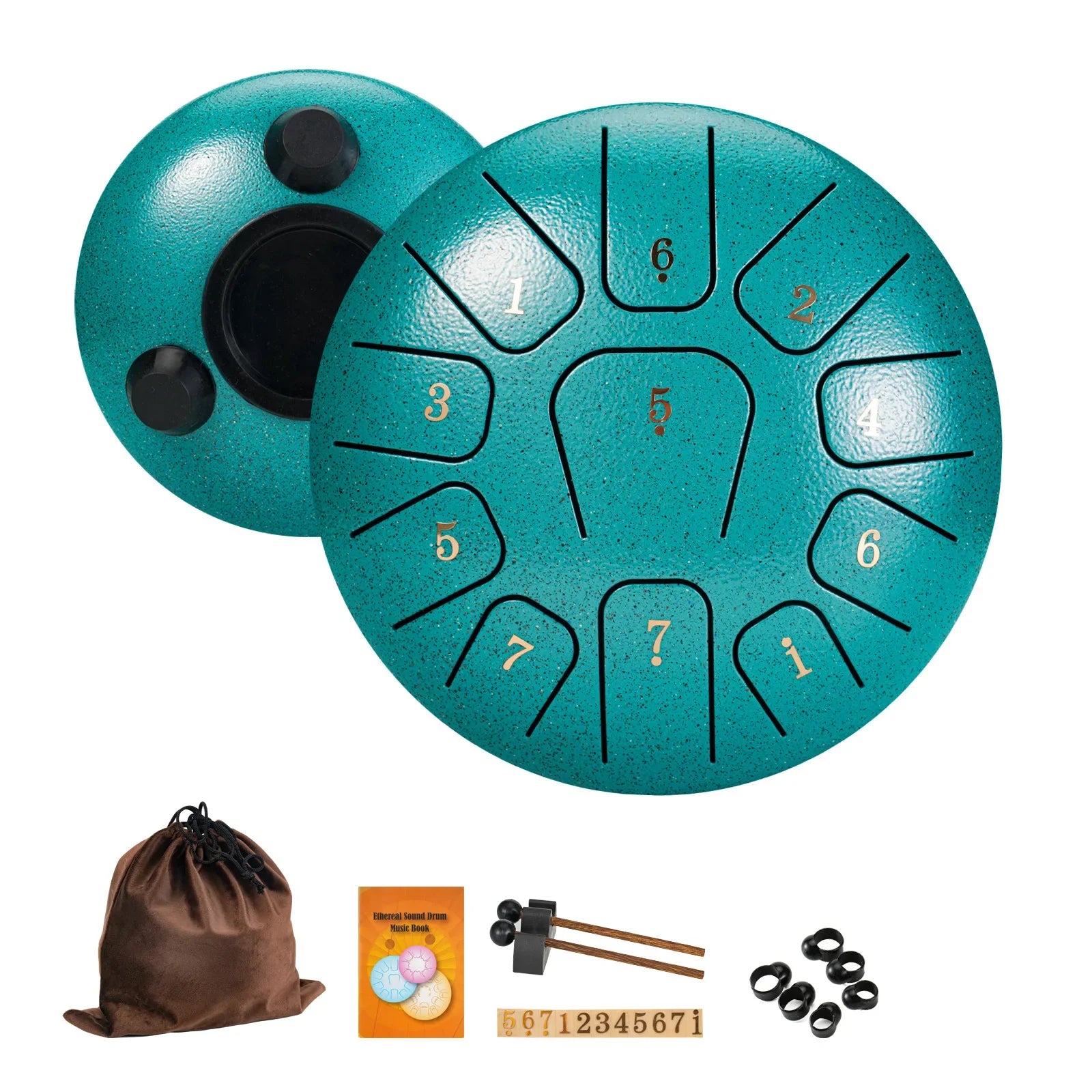 6-Inch (15.2 cm) 11-Note Steel Tongue Drum - Portable Handpan for Meditation, Yoga & Sound Healing