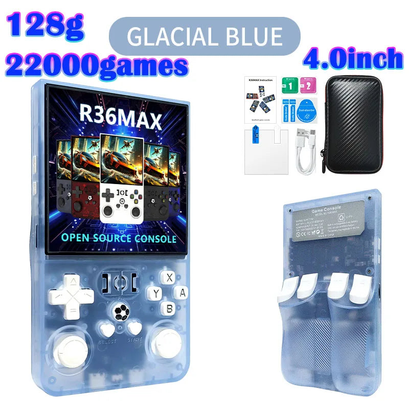 Handheld Retro Game Console 4.0-inch (10.2 cm) IPS 720x720, 64GB/128GB, 22,000 Preloaded Games, Linux, USB-C Charging